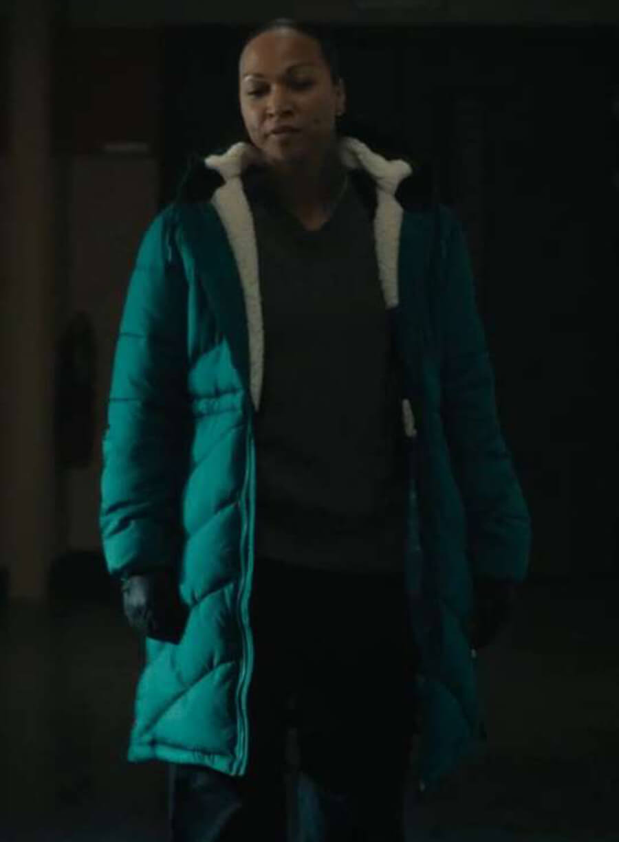 Evangeline Navarro True Detective S04 Puffer Coat