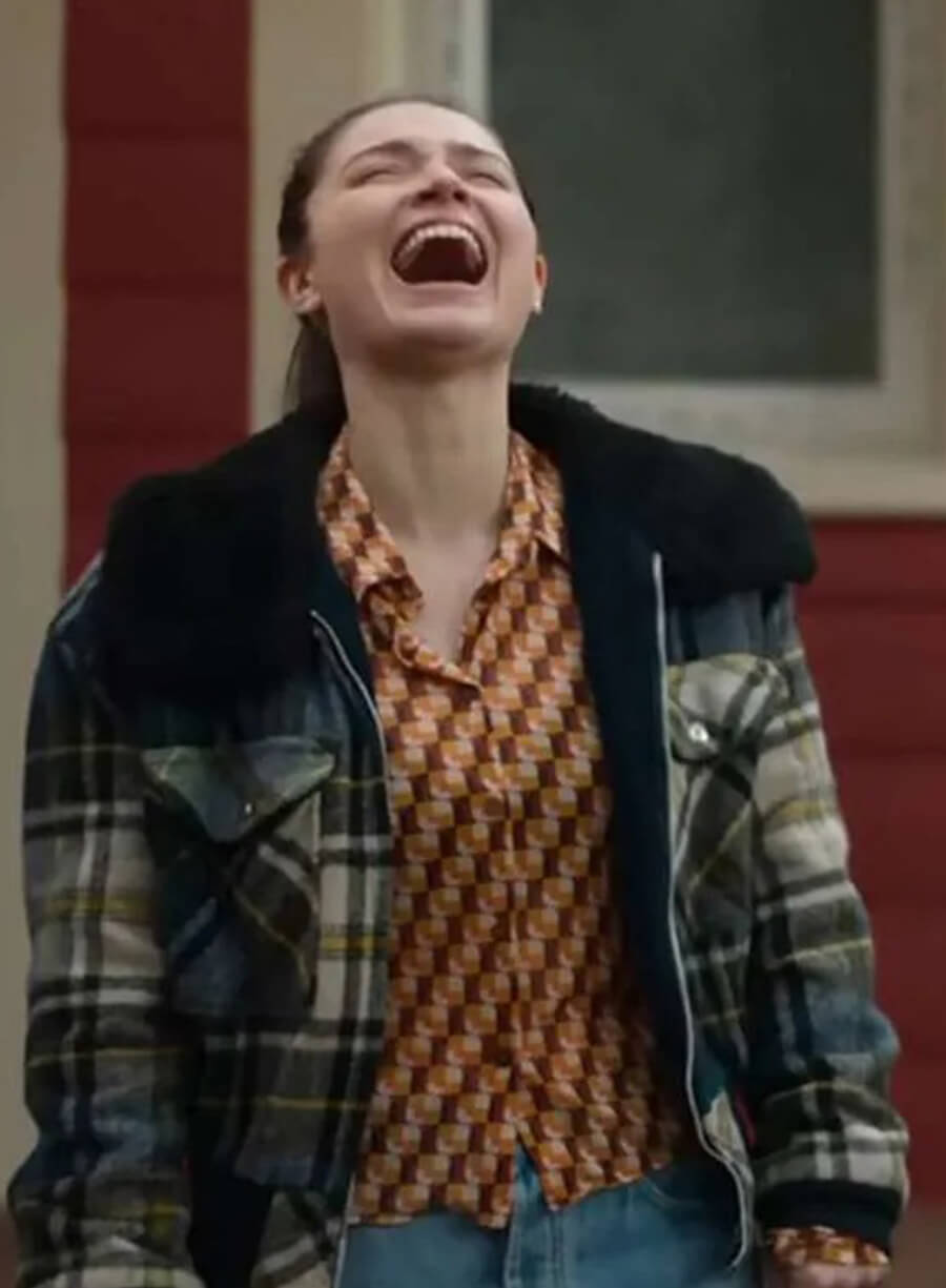 Eve Hewson Bad Sisters 2022 Shearling Jacket