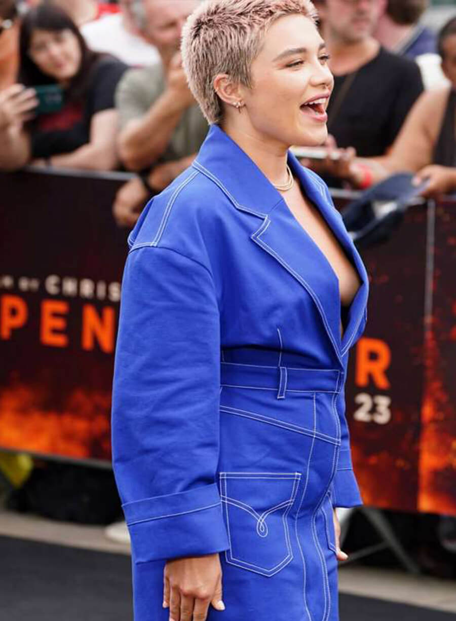 Florence Pugh Oppenheimer Blue Coat