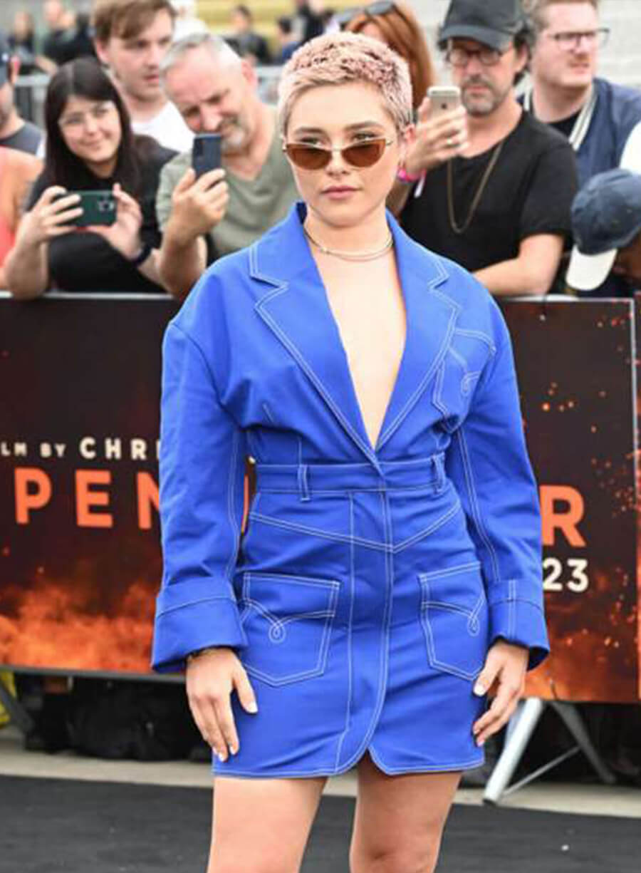 Florence Pugh Oppenheimer Blue Coat