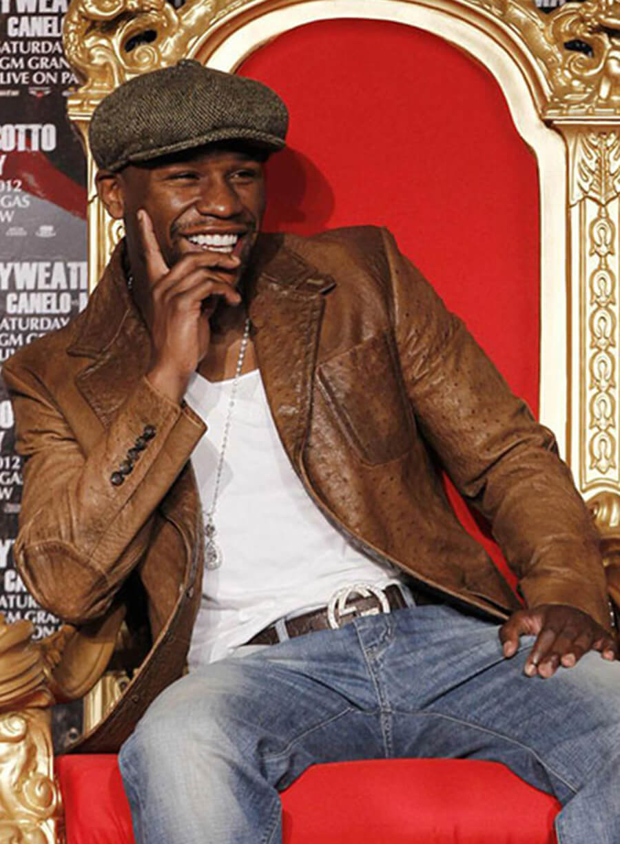 Floyd Mayweather Brown Leather Blazer