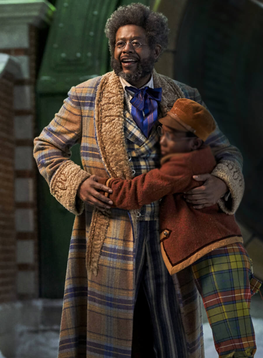 Forest Whitaker Jingle Jangle: A Christmas Journey Check Coat