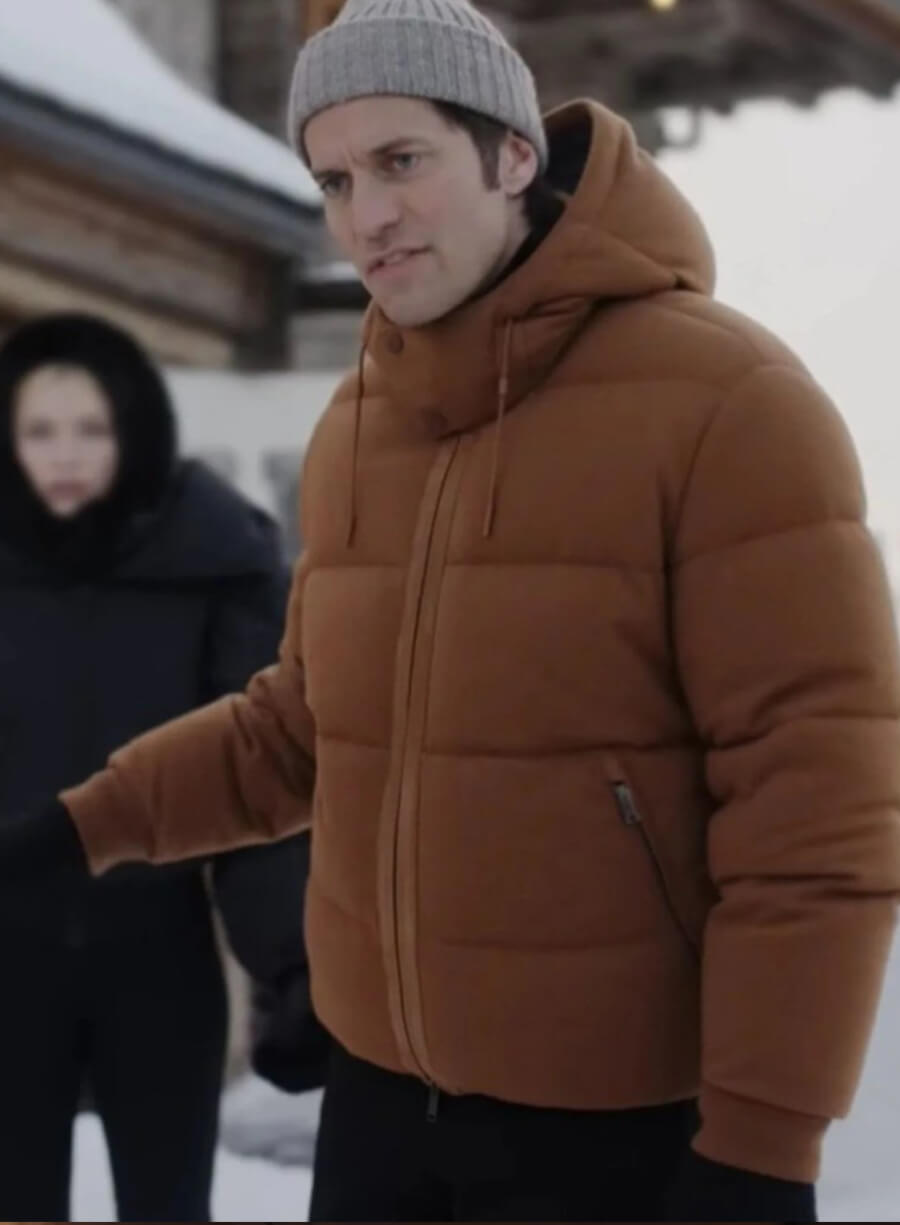 Gabriel Emily in Paris Season 4 Brown Puffer Jacket