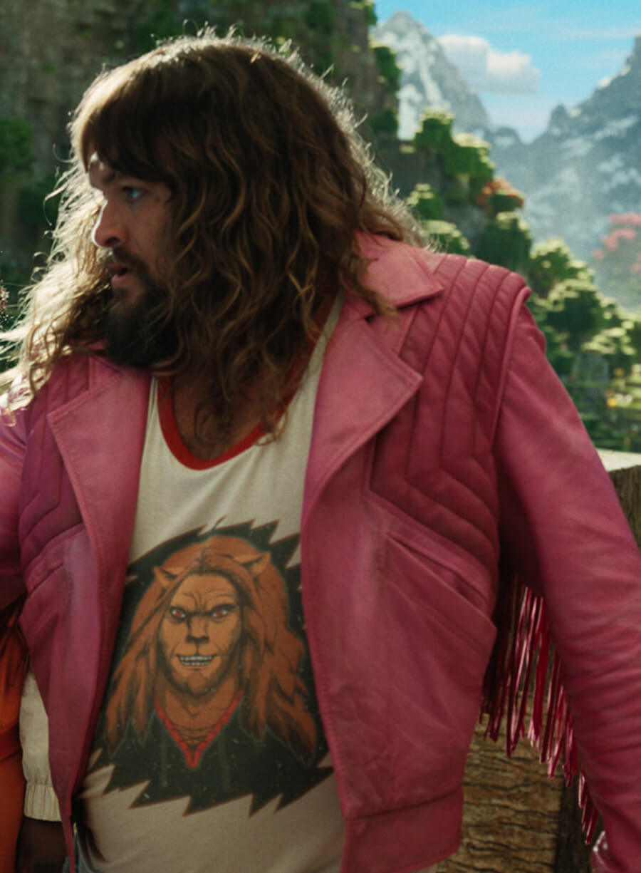 Garett Garrison A Minecraft Movie Pink Leather Jacket