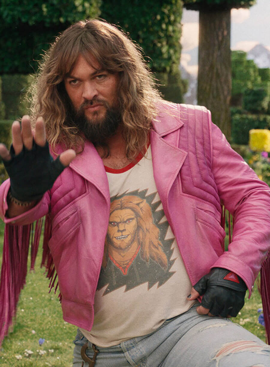 Garett Garrison A Minecraft Movie Pink Leather Jacket