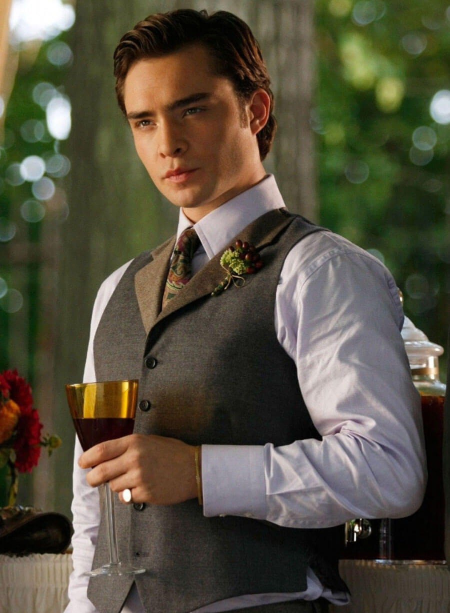 Gossip Girl Chuck Bass Grey Vest