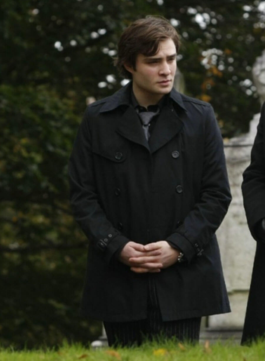 Gossip Girl Nate Archibald Black Trench Coat