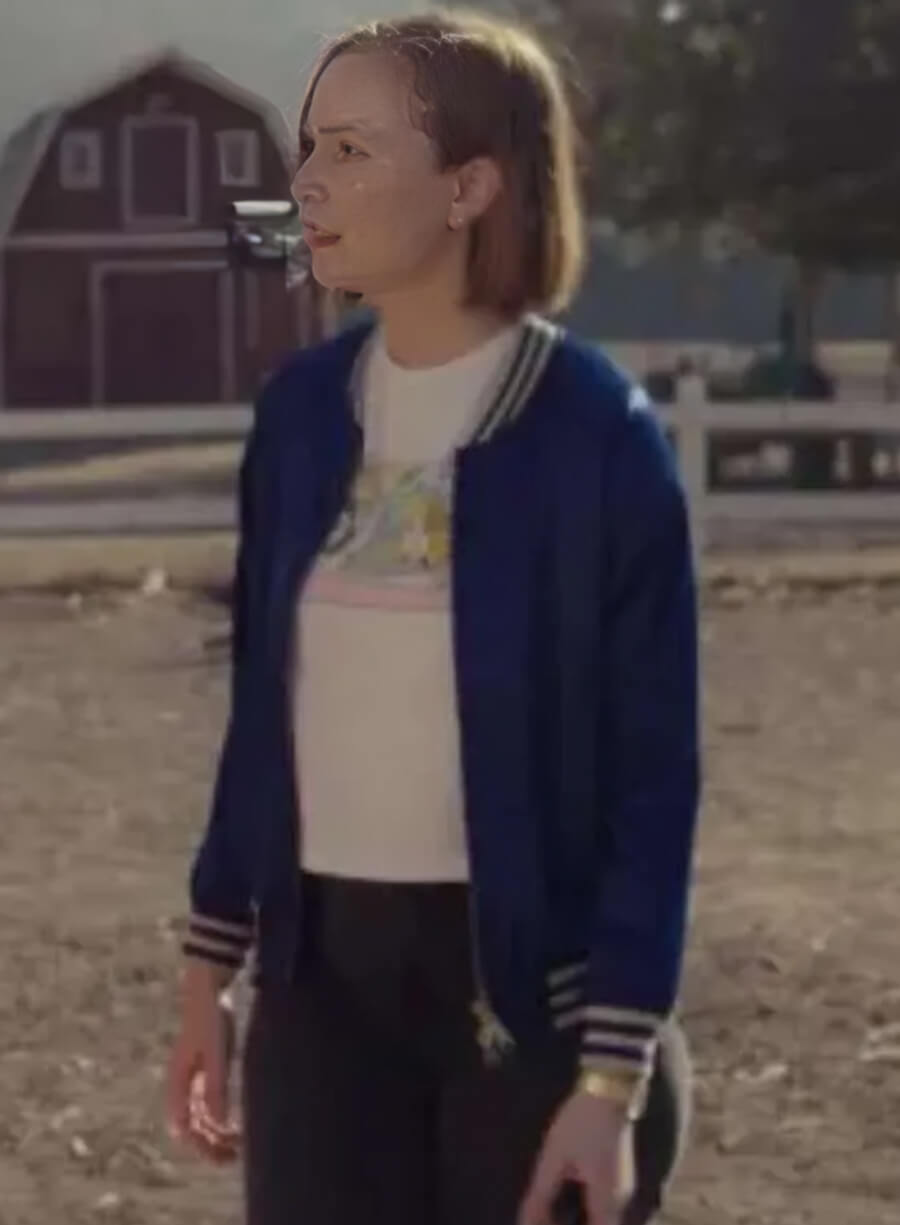 Hannah Einbinder Hacks Blue Bomber Jacket