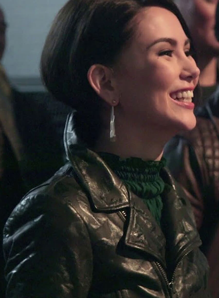 Hannah Quinlivan Skyscraper black Leather Jacket