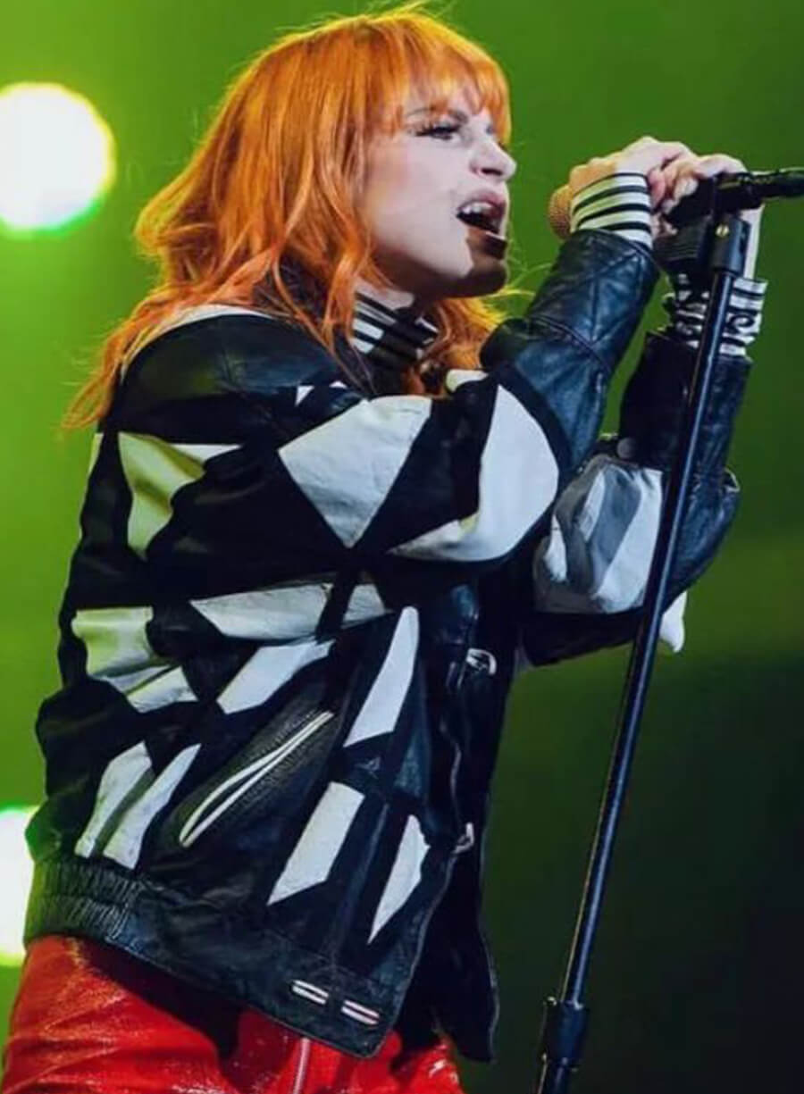 Hayley Williams Black & White Leather Jacket