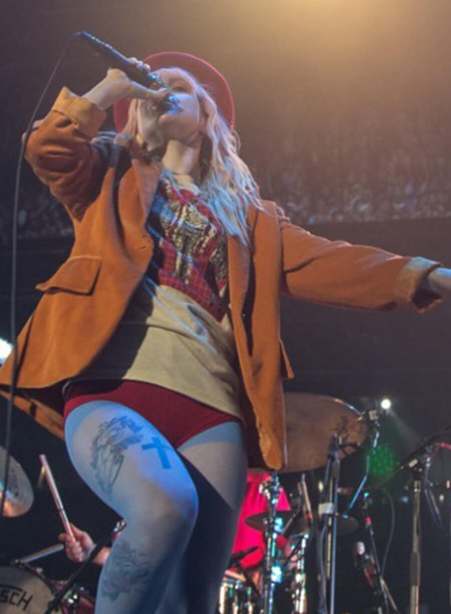 Hayley Williams Orange Wool Coat