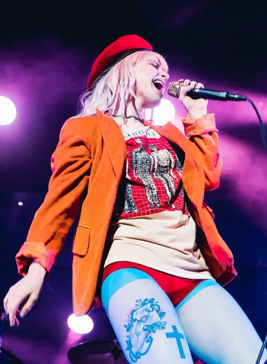 Hayley Williams Orange Wool Coat