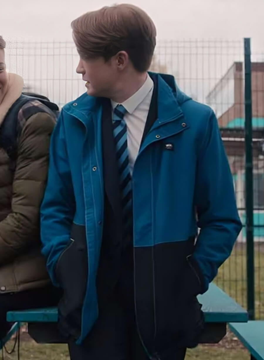 Heartstopper Kit Connor Blue Hooded Jacket