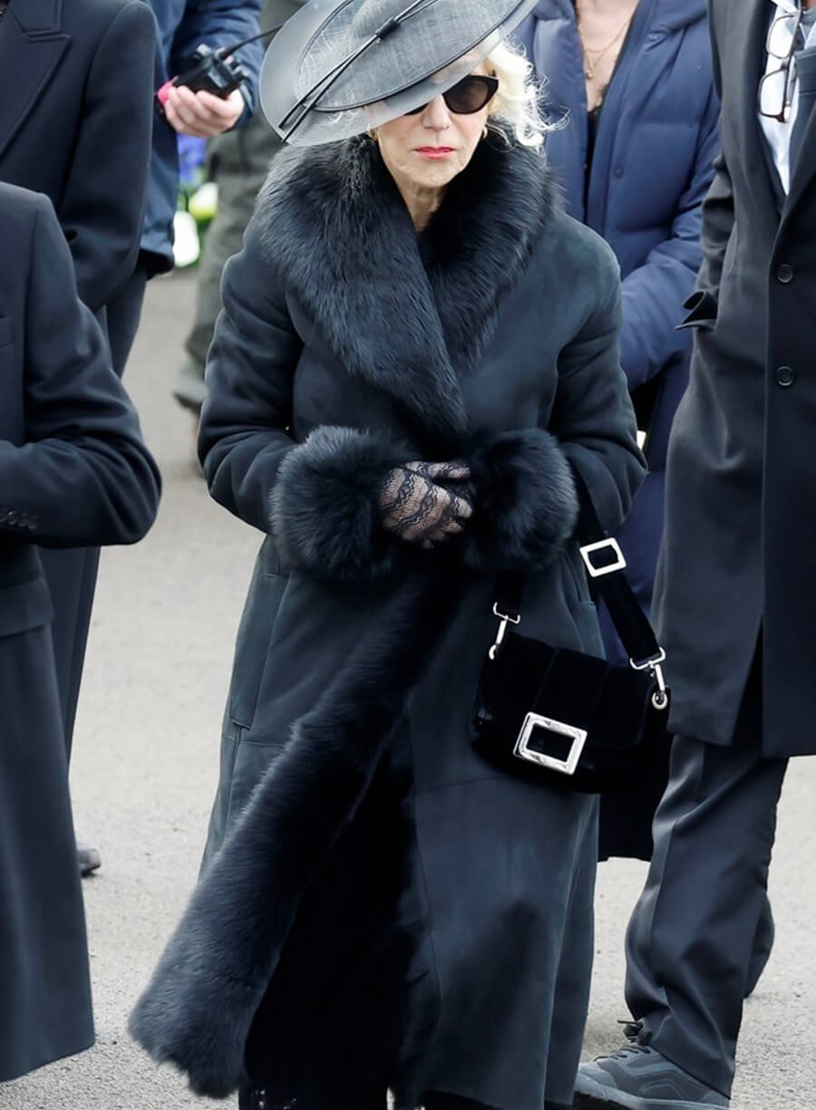 Helen Mirren MobLand Black Suede Leather Coat
