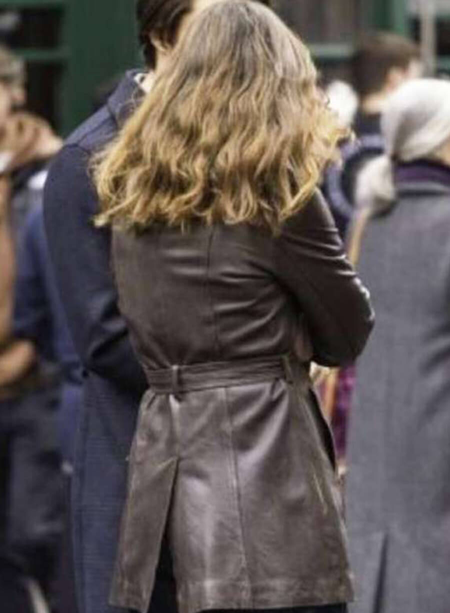 Helen Webb Black Doves 2024 Brown Leather Coat