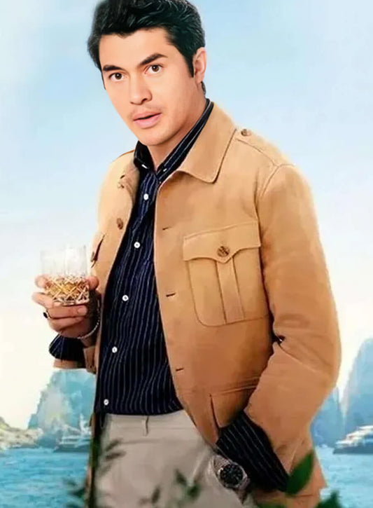 Henry Golding Another Simple Favor 2025 Brown Jacket