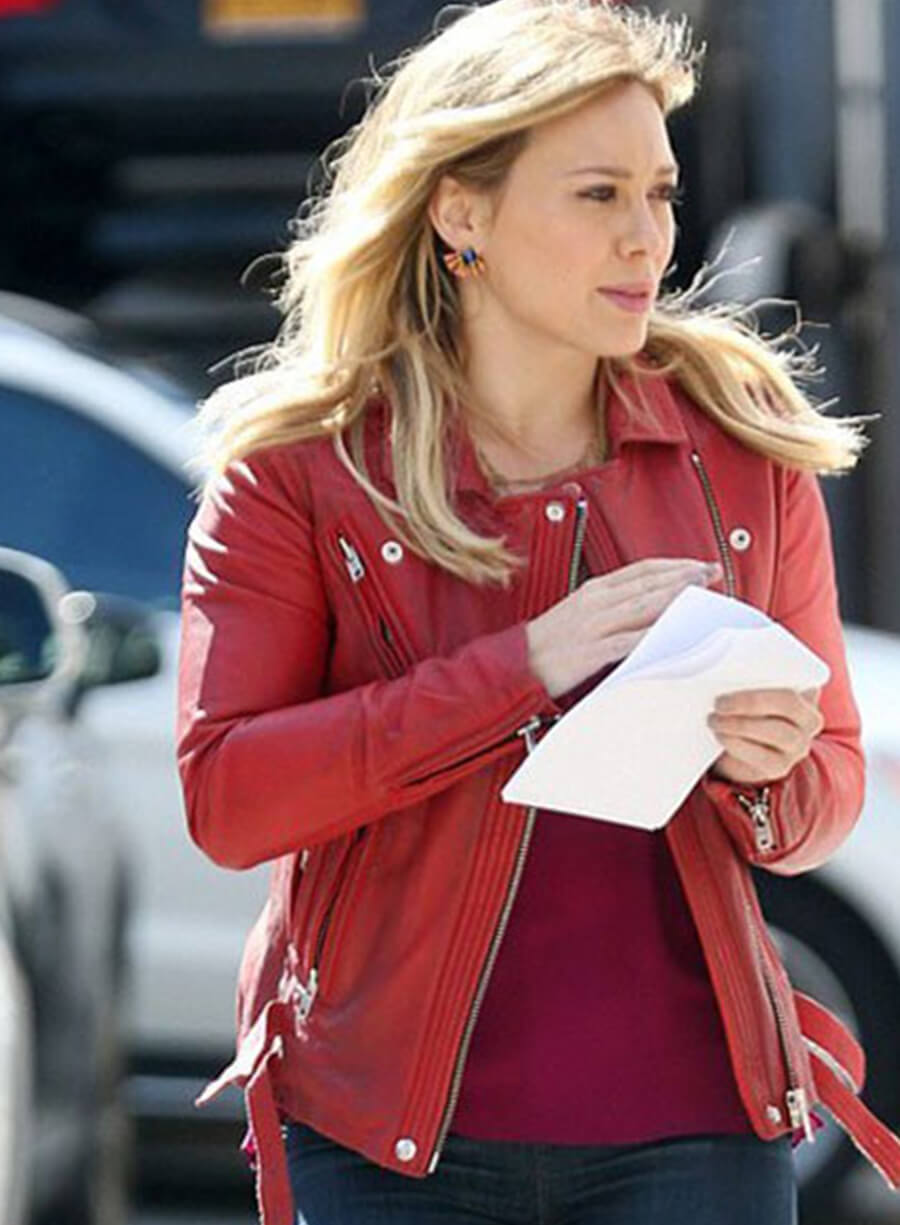 Hilary Duff Red Leather Jacket