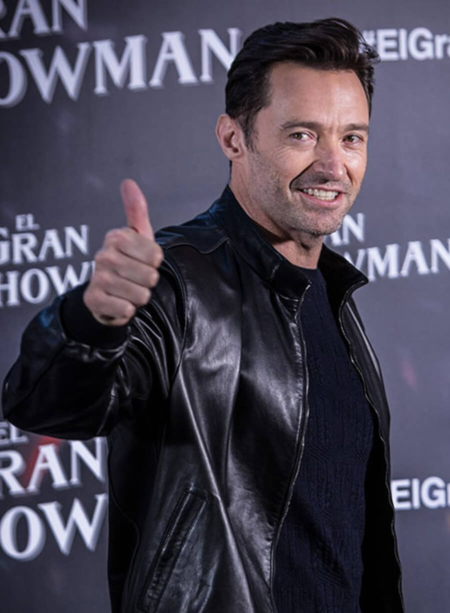 Hugh Jackman Black Leather Jacket