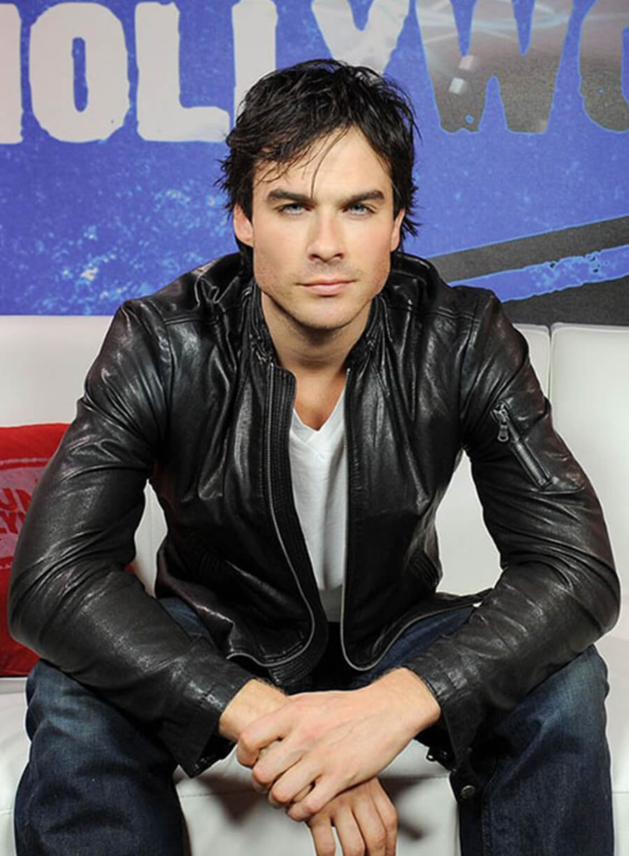 Ian Somerhalder Black Leather Jacket