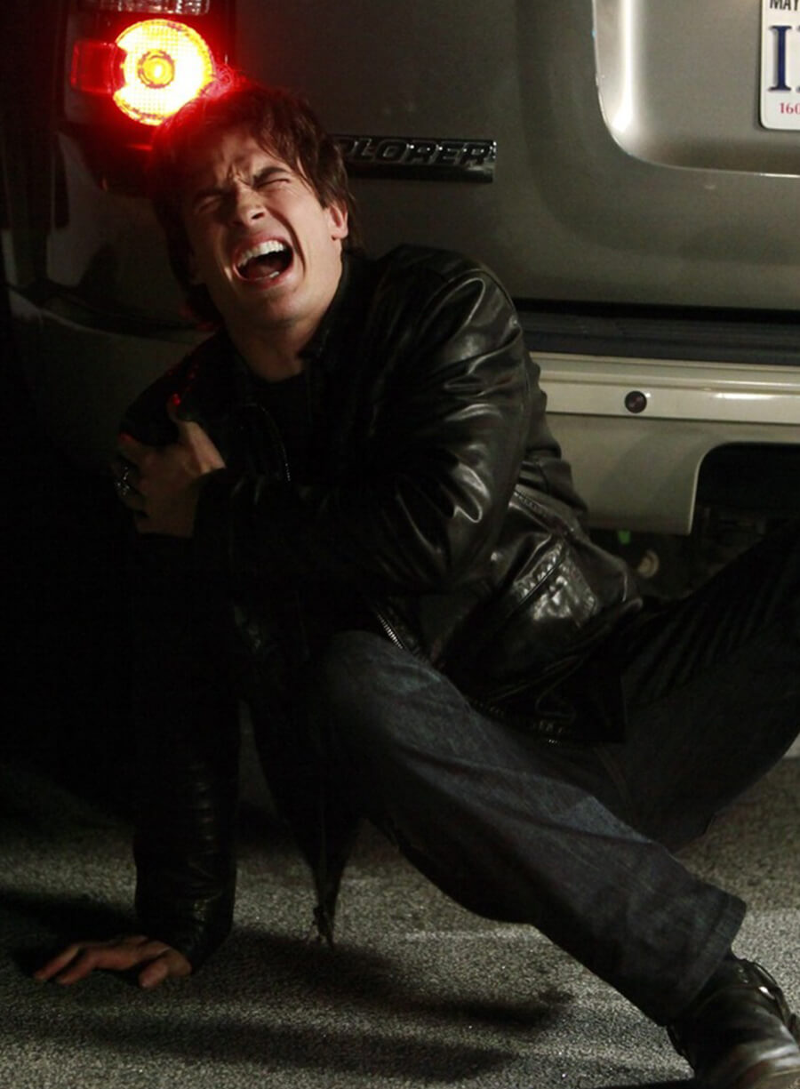 Ian Somerhalder The Vampire Diaries S01 Black Leather Jacket