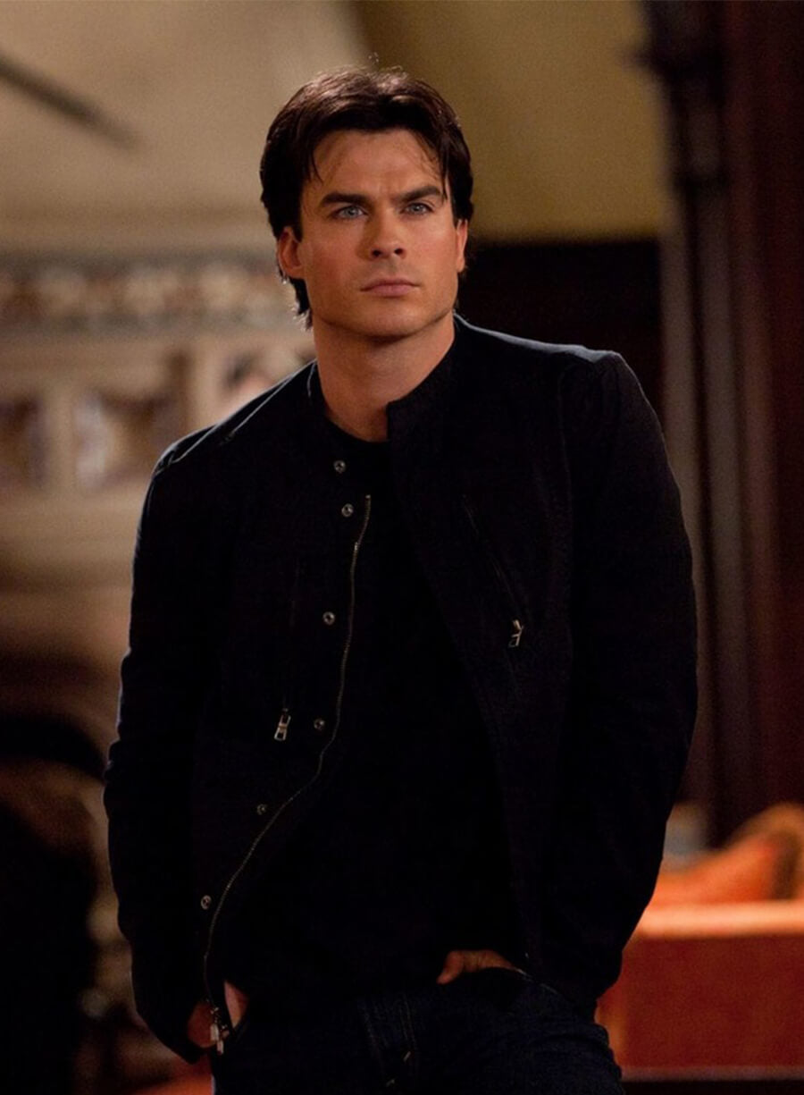 Ian Somerhalder The Vampire Diaries S02 Black Jacket