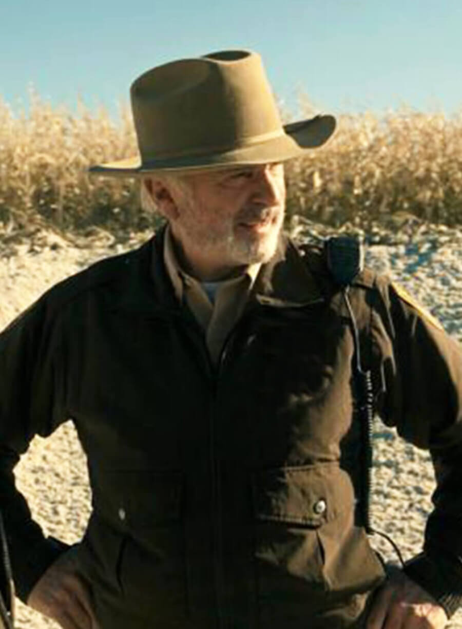 Invasion 2021 Sam Neill Brown Jacket
