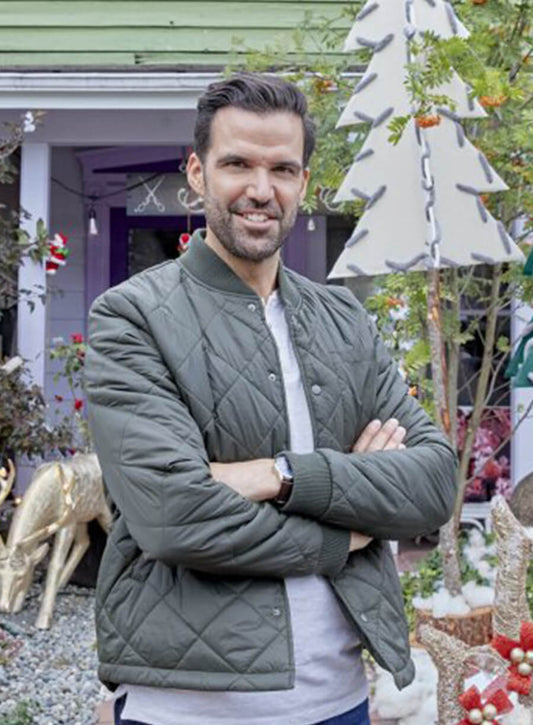 Jack Connor You, Me and The Christmas Trees Green Quilted Bomber Jacket