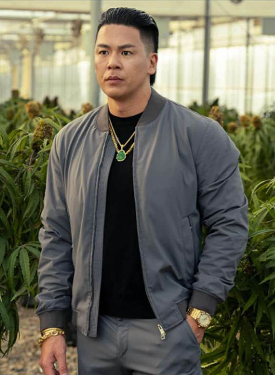 Jackie Ming Tulsa King Grey Bomber Jacket