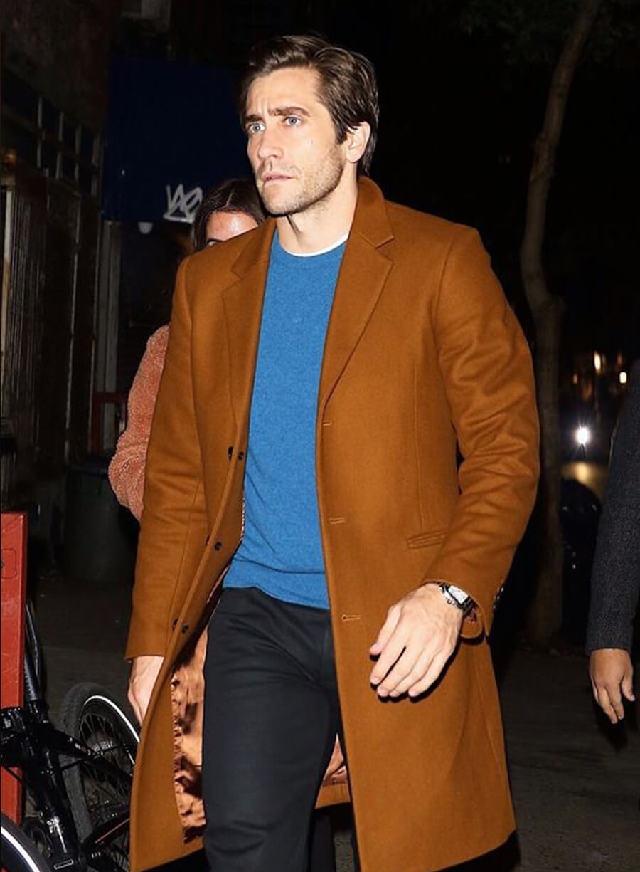 Jake Gyllenhaal Brown Wool Coat