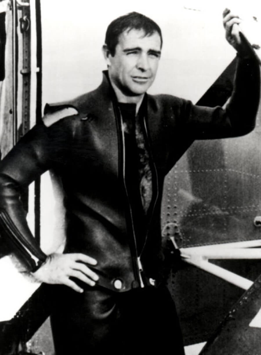 James Bond Thunderball Black Leather Jacket