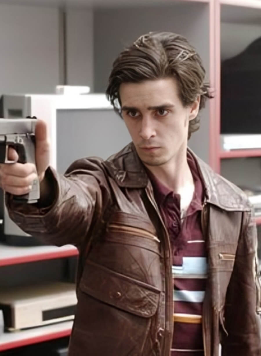 James Ransone The Wire S02 Brown Leather jacket