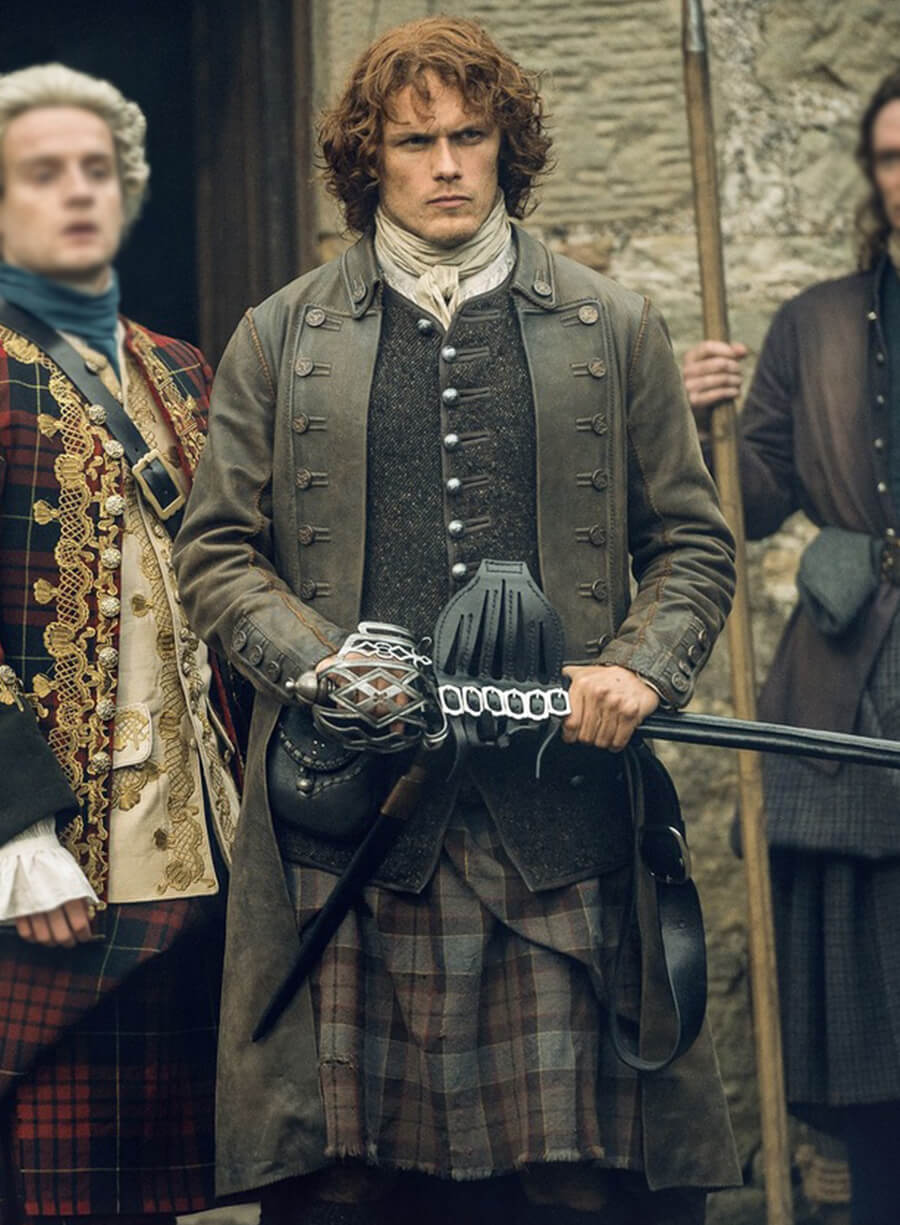 Jamie Fraser Outlander Brown Leather Coat