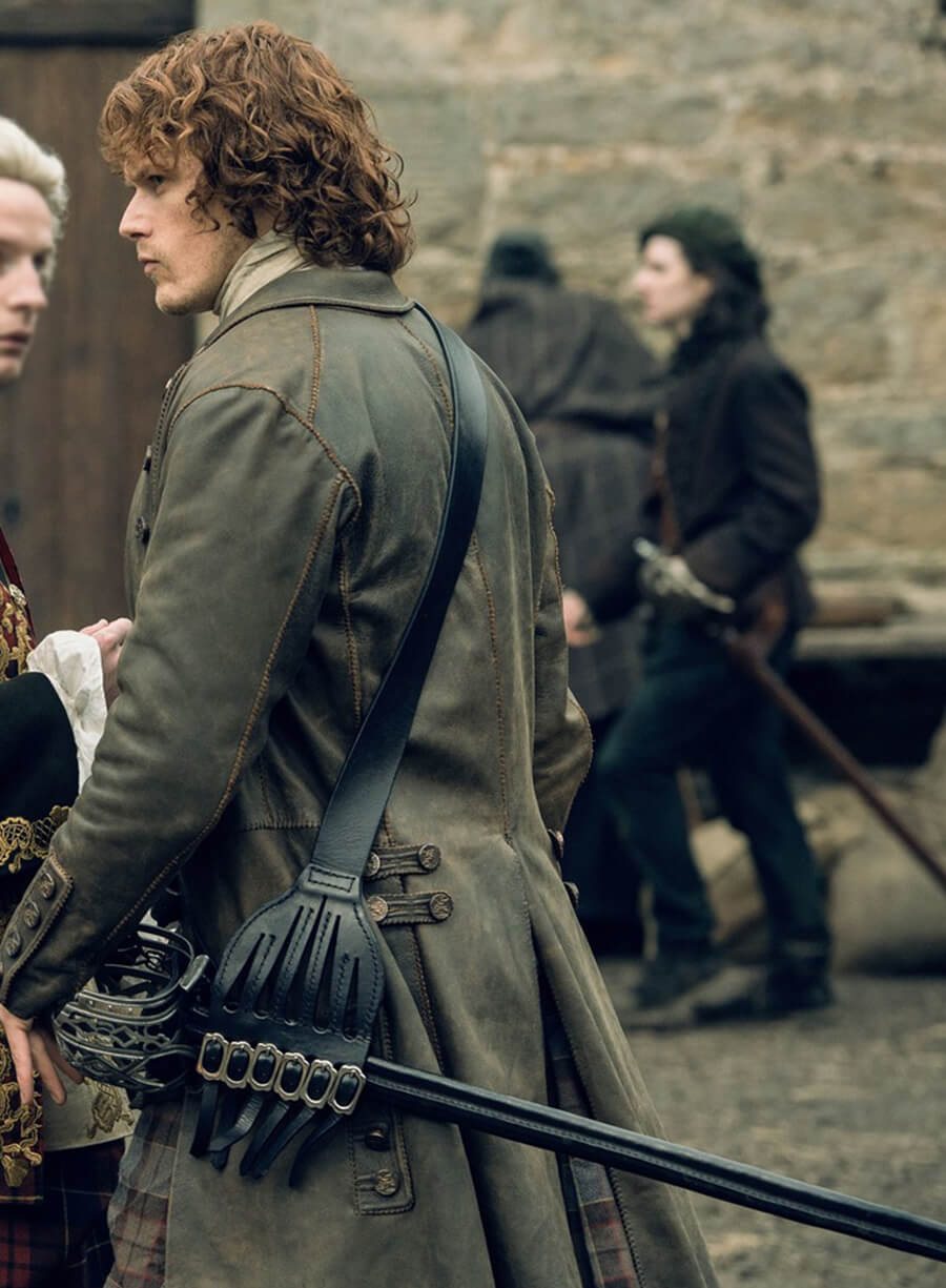 Jamie Fraser Outlander Brown Leather Coat