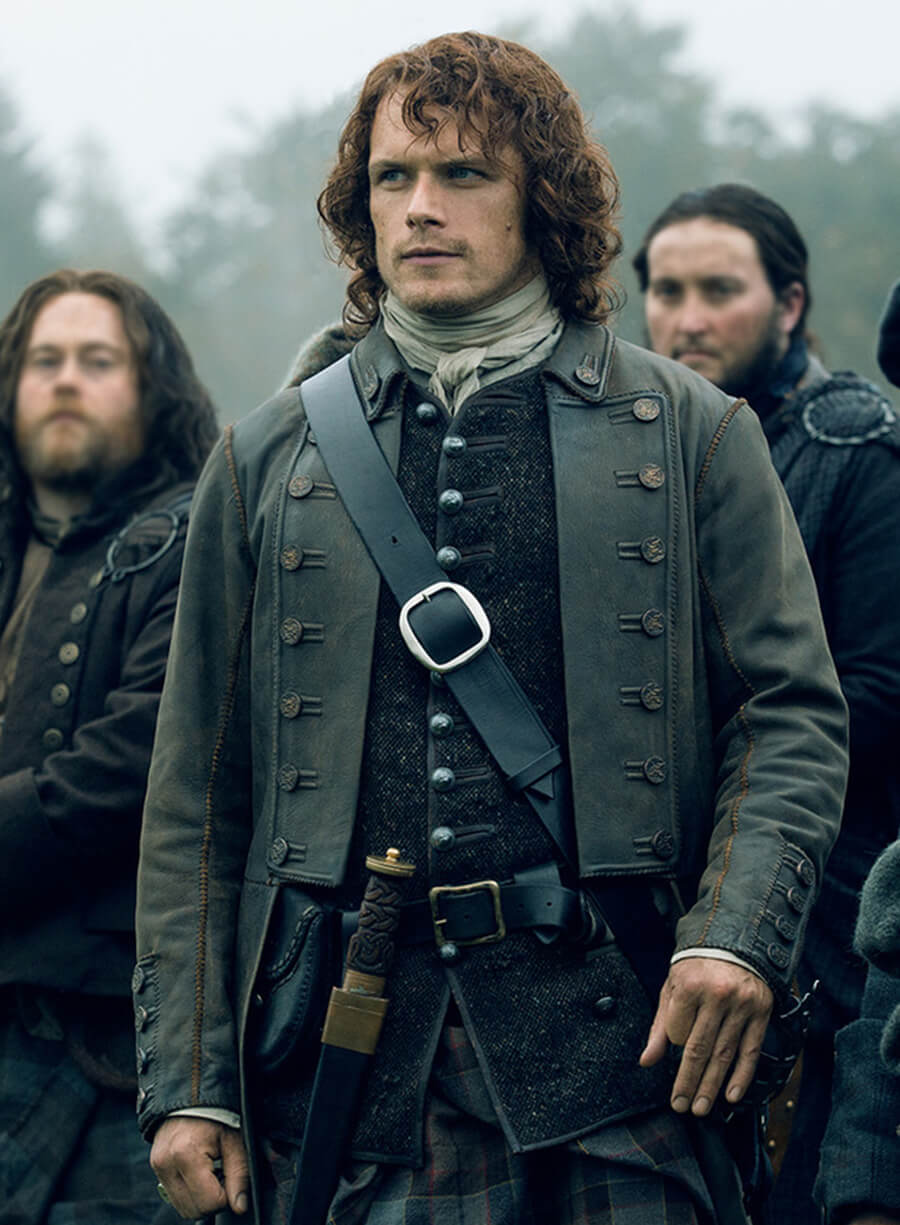 Jamie Fraser Outlander Brown Leather Coat