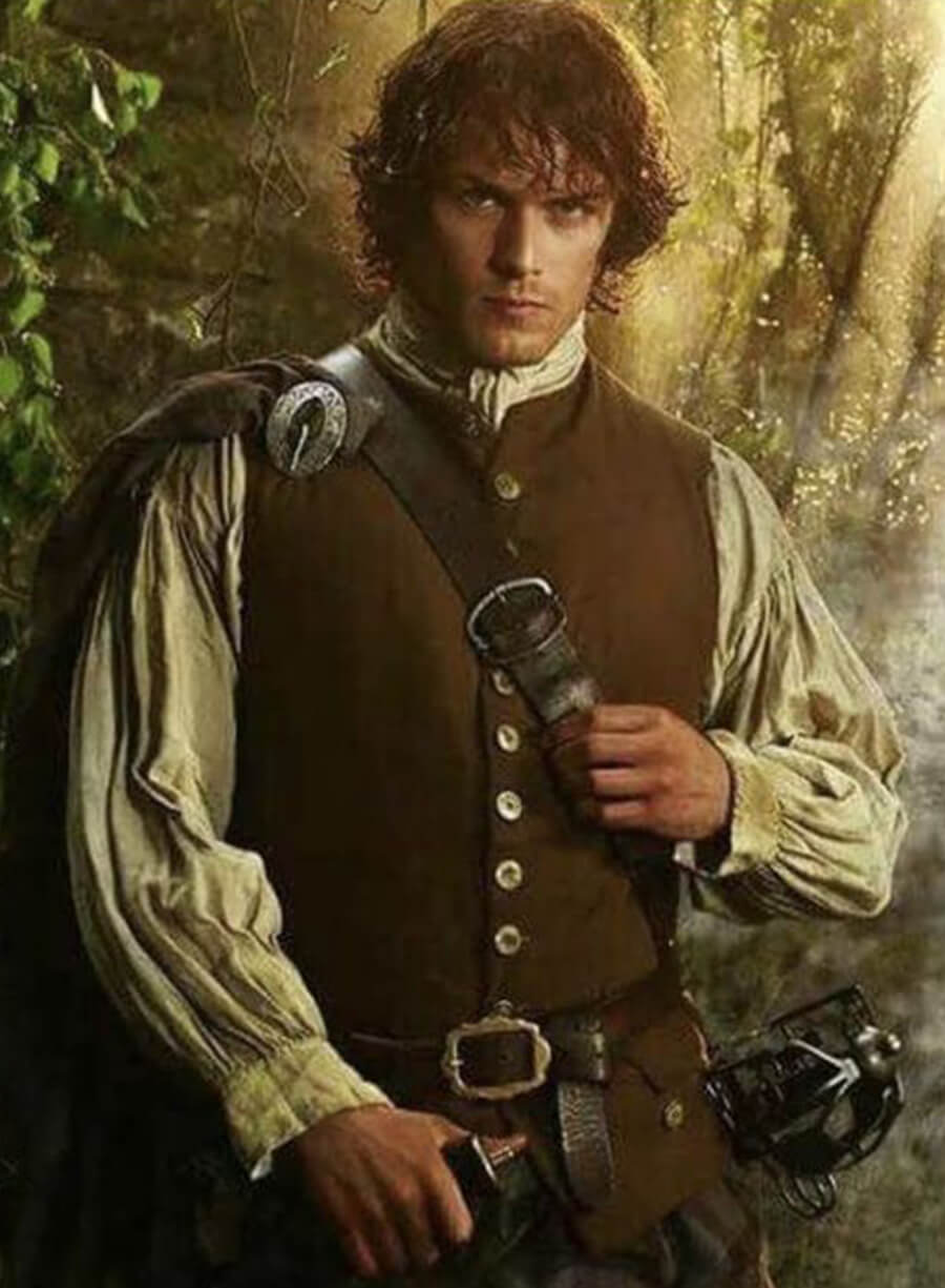 Jamie Fraser Outlander Brown Suede Vest