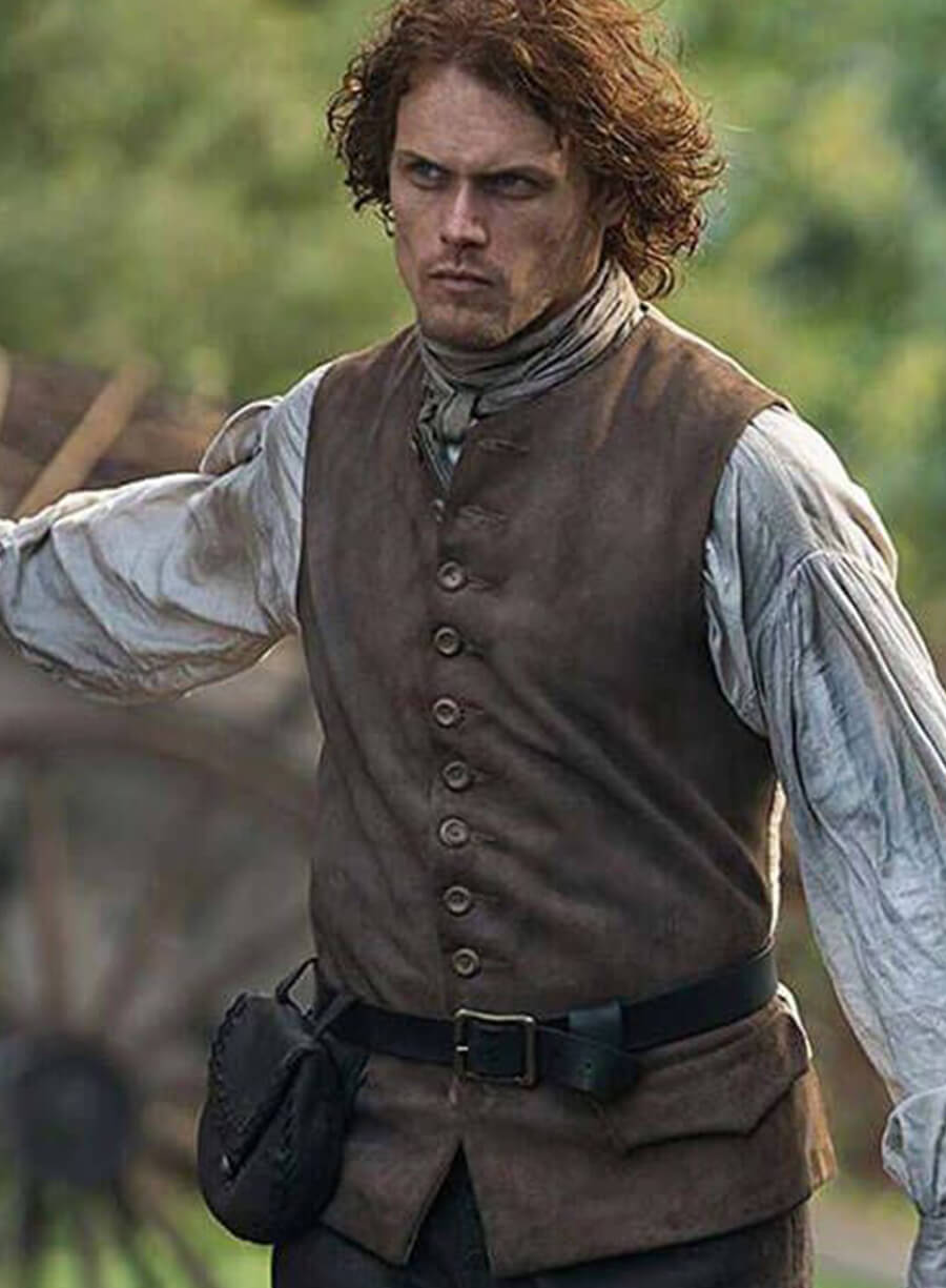 Jamie Fraser Outlander Brown Suede Vest