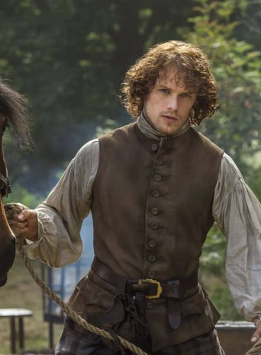 Jamie Fraser Outlander Brown Suede Vest