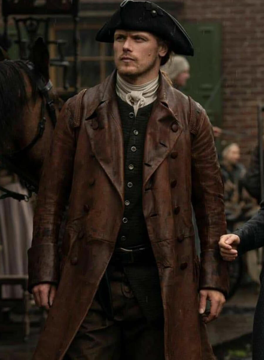 Jamie Fraser Outlander S07 Brown Leather Coat