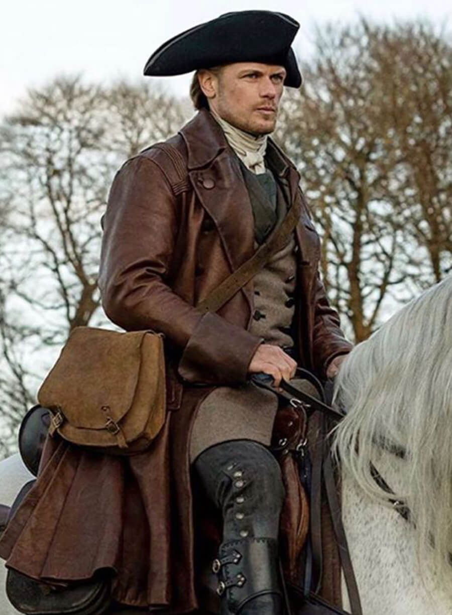 Jamie Fraser Outlander S07 Brown Leather Coat