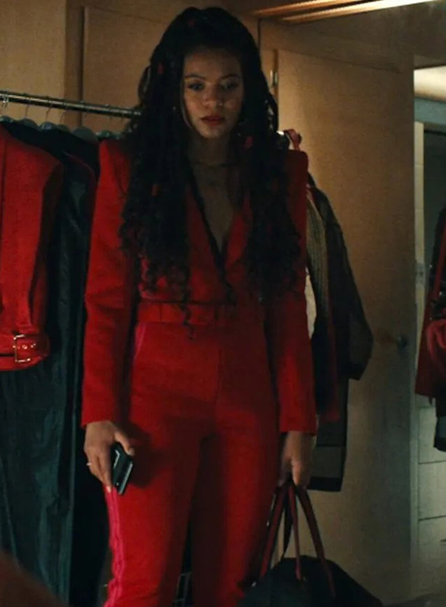 Jaz Sinclair Gen V 2023 Red Blazer Jumpsuit