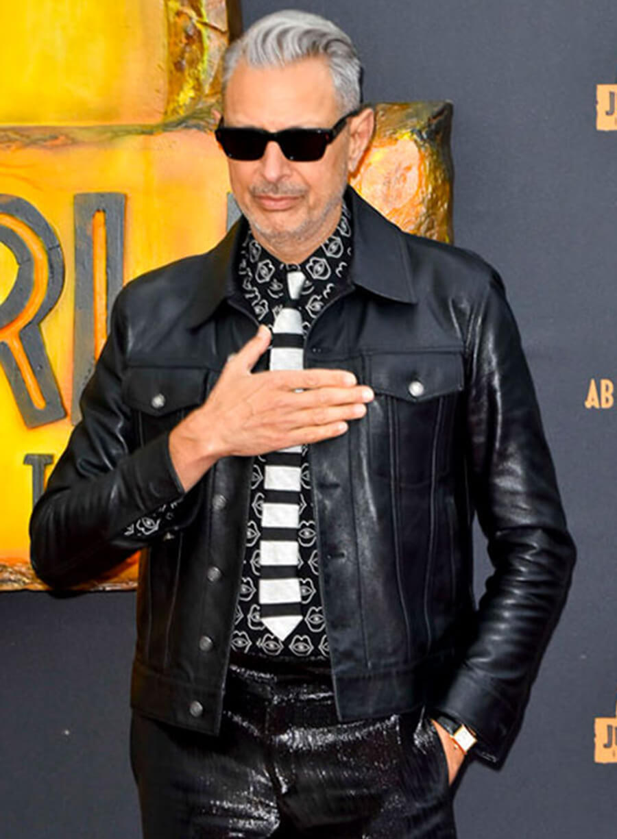 Jeff Goldblum Black Leather Jacket