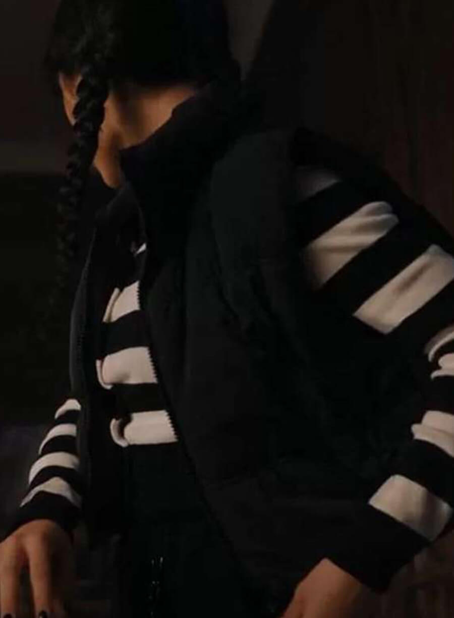 Jenna Ortega Wednesday Black Puffer Vest