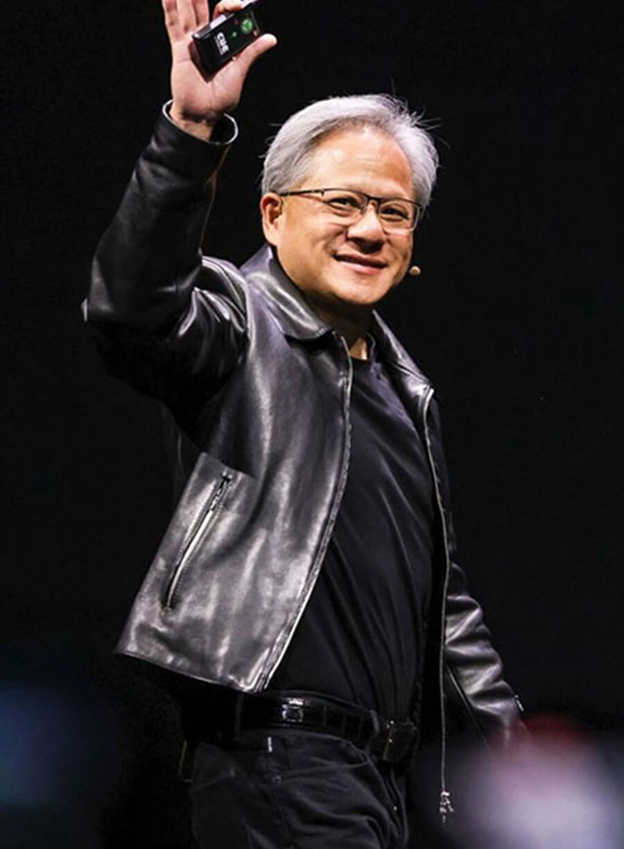 Jensen Huang Black Leather Jacket