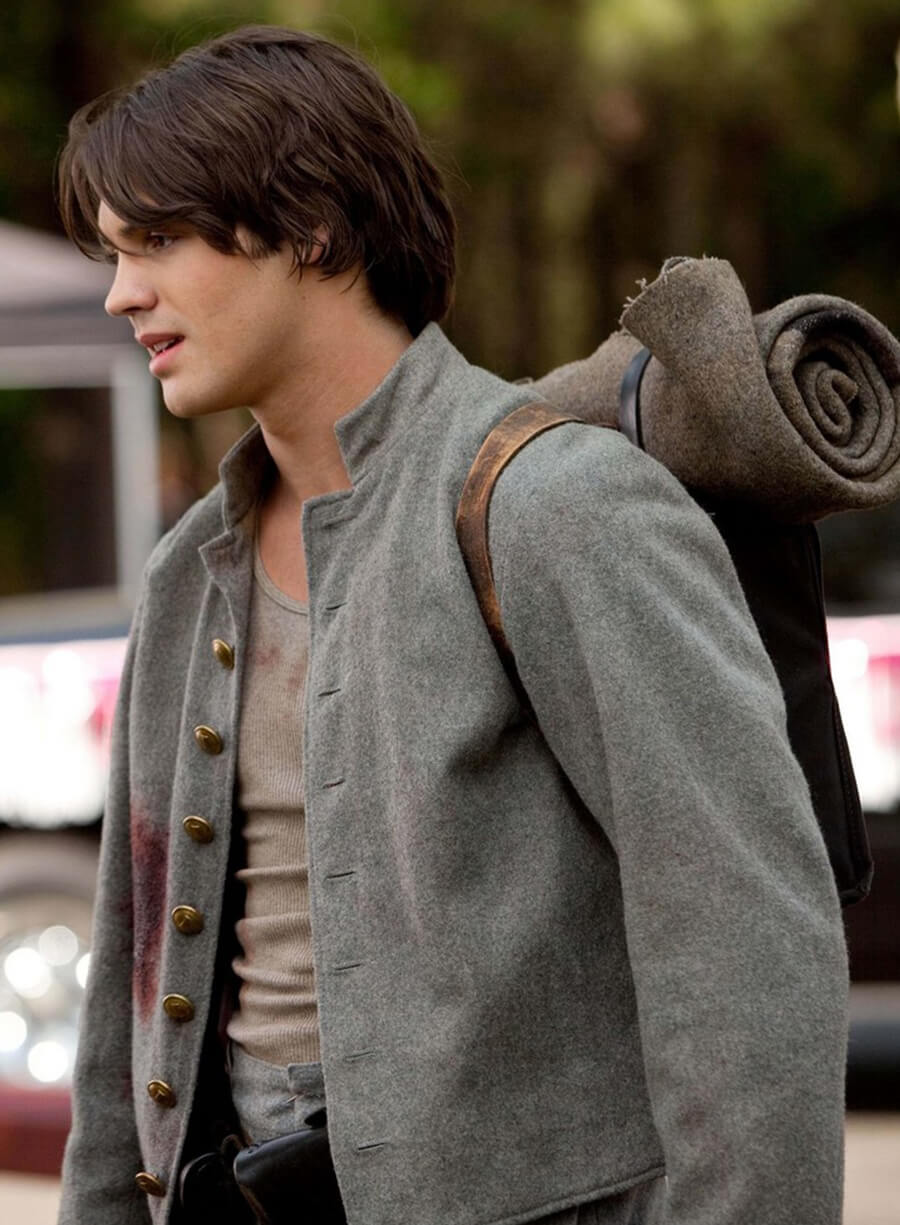 Jeremy Gilbert The Vampire Diaries Grey Wool Jacket