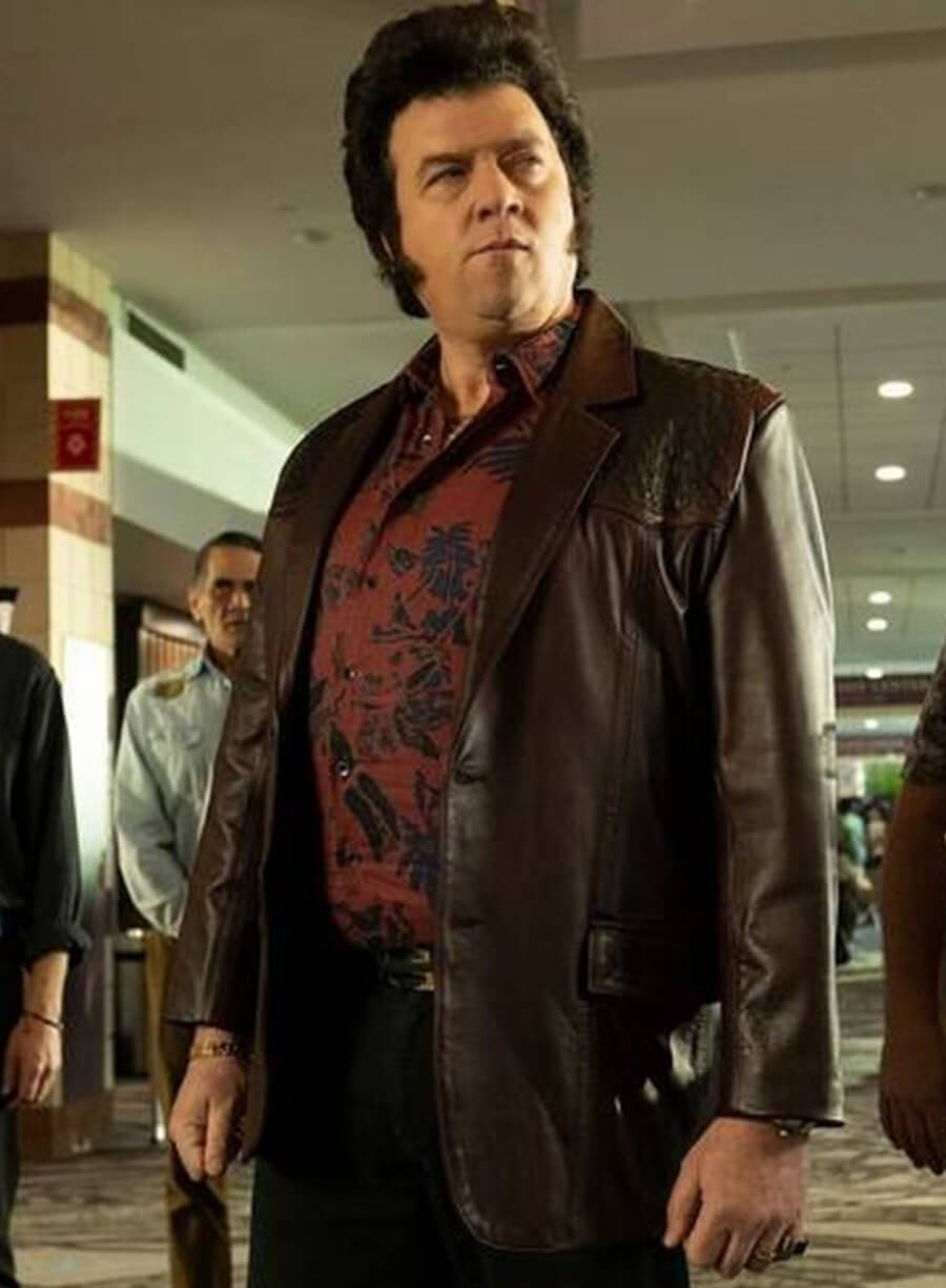 Jesse Gemstone The Righteous Gemstones Brown Leather Blazer