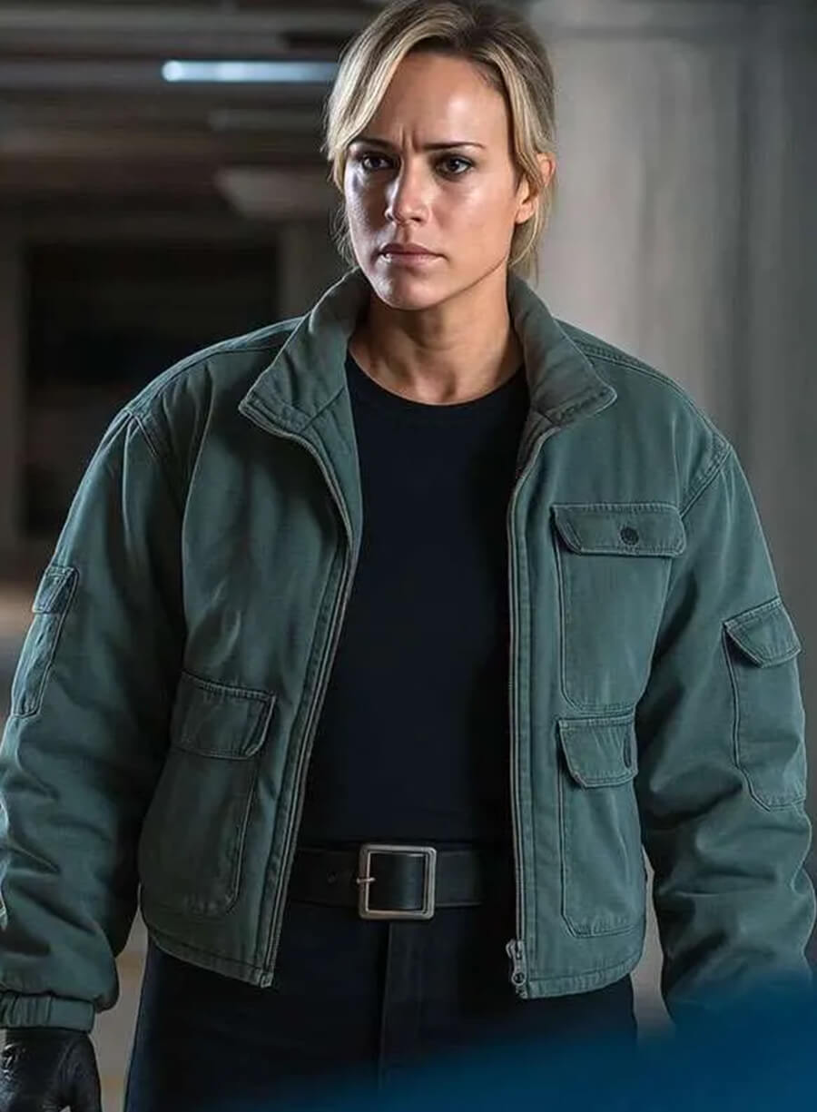 Jessica McNamee Mortal Kombat II Green Jacket – LeatherJacketMerchant