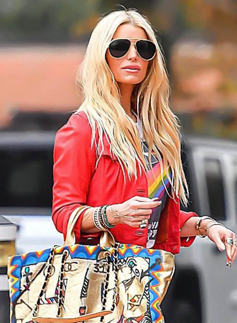 Jessica Simpson Red Leather Jacket