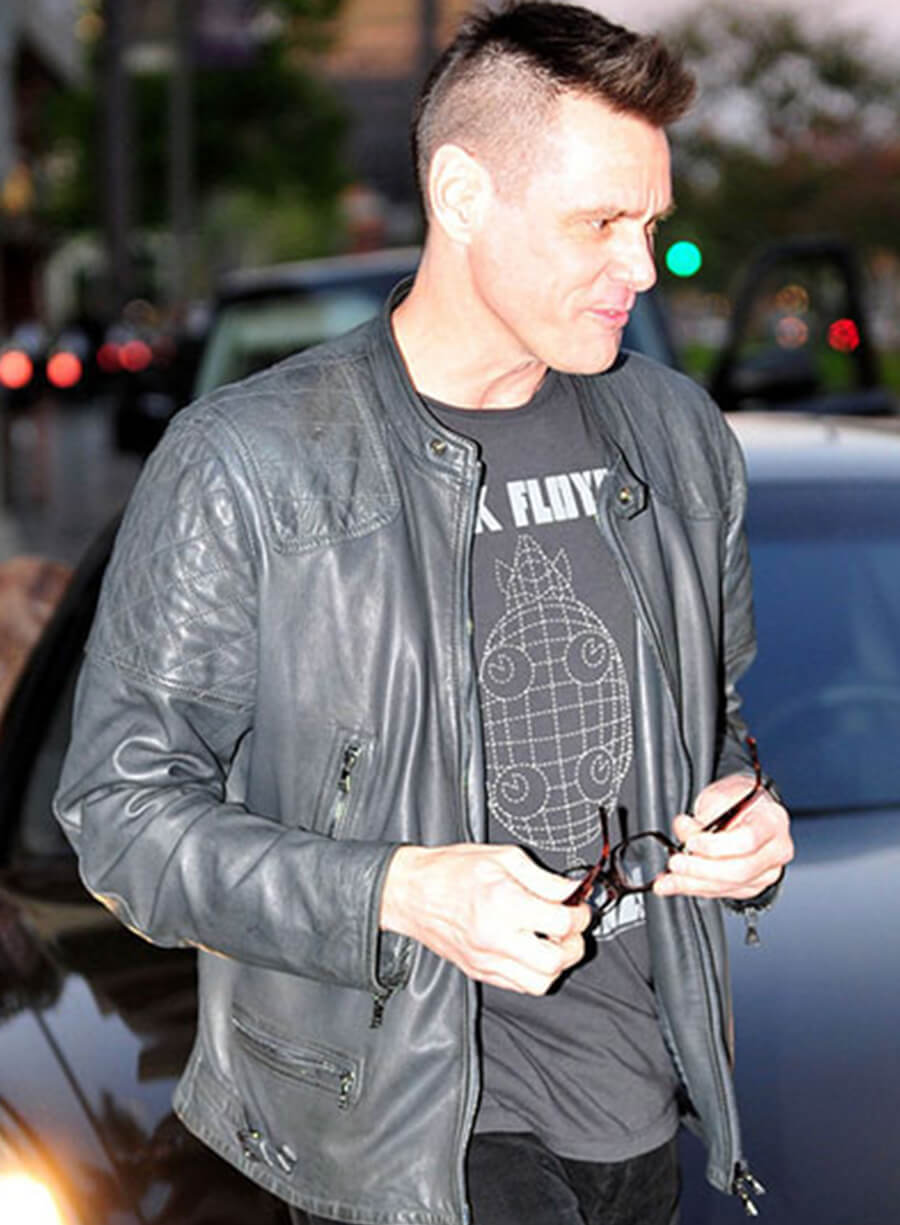 Jim Carrey Black Leather Jacket
