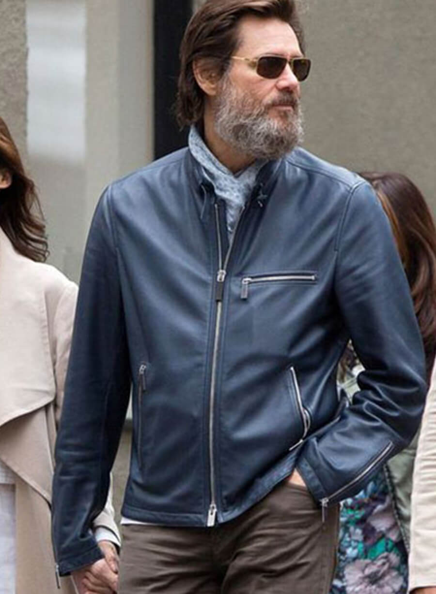 Jim Carrey Blue Leather Jacket
