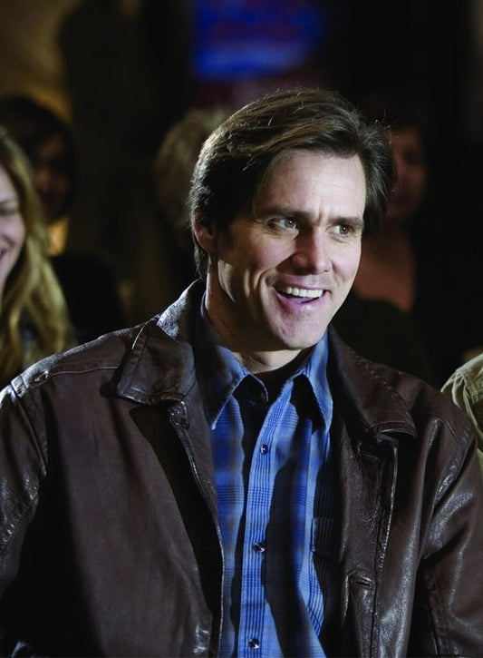 Jim Carrey Yes Man Brown Leather Jacket